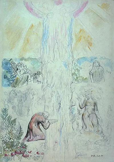 Dante in the Empyrean, Drinking at the River of Light William Blake